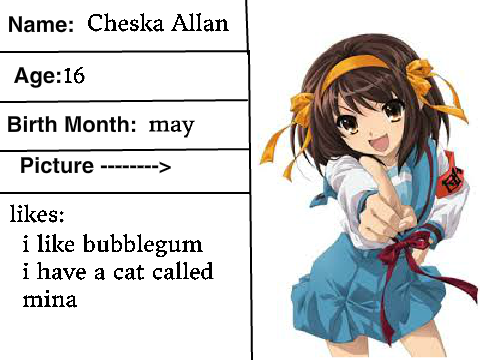 Anime Academy bio  cheska