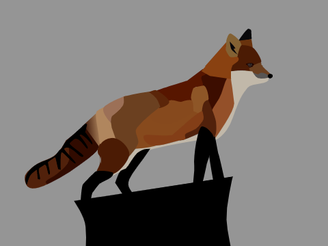 Red Tailed Fox Block Art