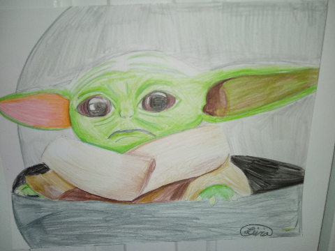 Baby Yoda drawing 