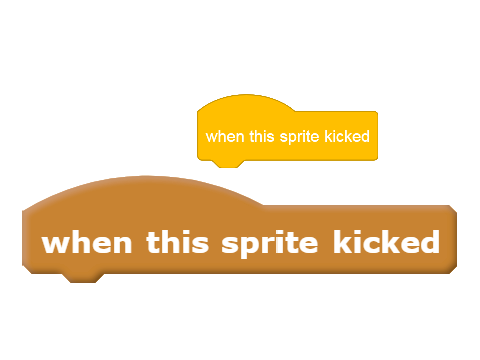 when this sprite kicked Block