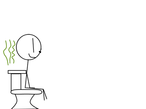 man going poo
