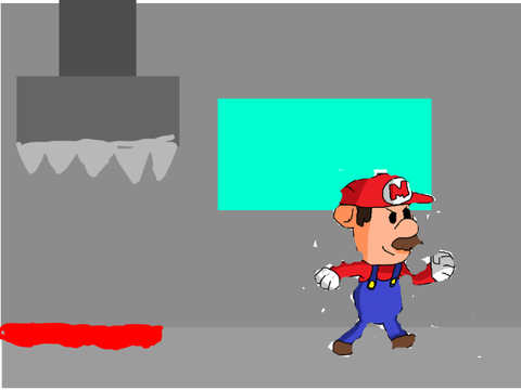 mario runing from the big crush thing in jolly 3 