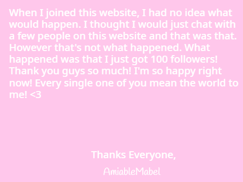 100 FOLLOWERS!