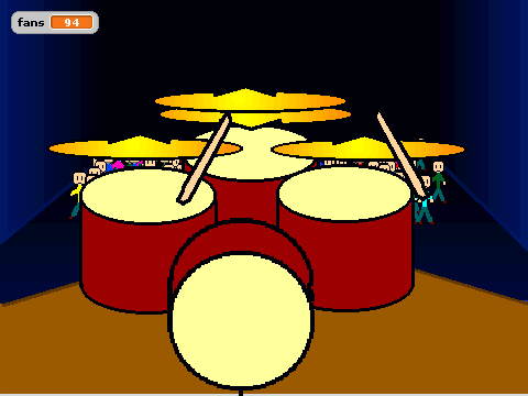 virtual Drumset with random fans