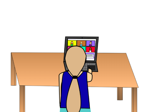 me during zoom school (art)