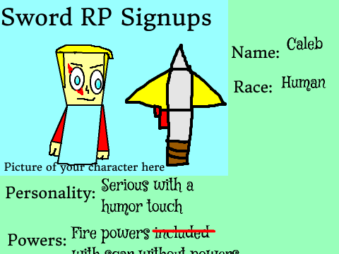 Sword RP Signup Page Caleb