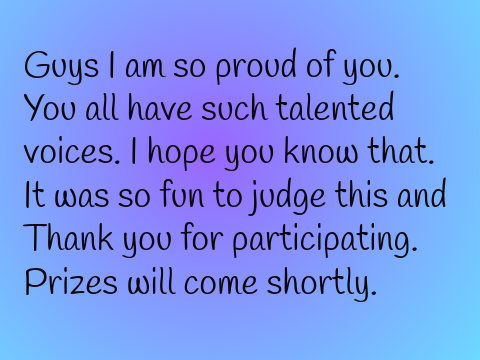 Singing Competition Results