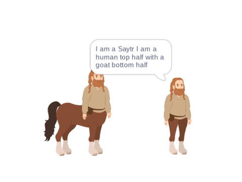 the diffrence between a Centaur and a Saytr