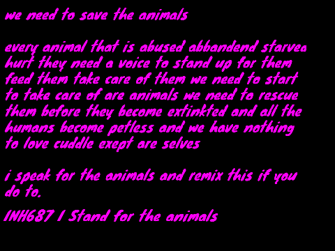 i speak for the animals