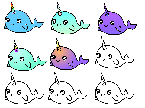 Colour A Narwhal And Remix!!!!!!!!!!! I did the third one!!!! remix remix remix