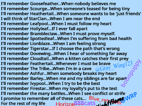 Warrior Cats Oath! :3