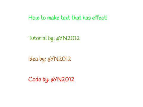 How to make text that has effect!