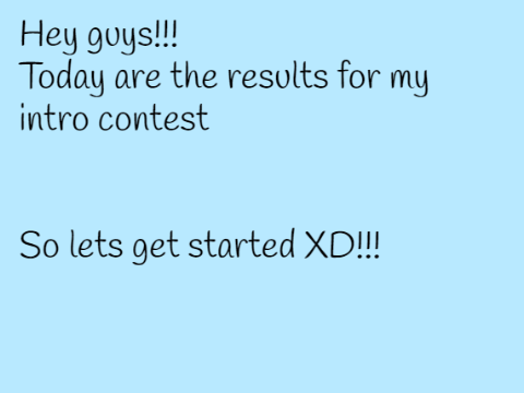 INTRO CONTEST RESULTS!!!