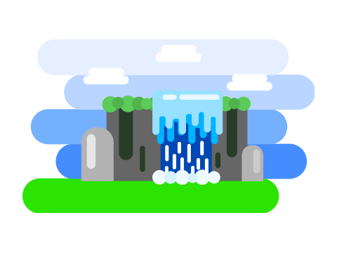 Waterfall | Flat Art #Art