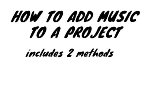 How to add music to a project