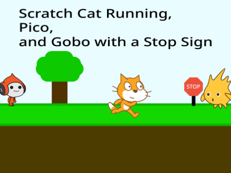 Scratch Cat Running, Pico, and Gobo with a Stop Sign || #all #animations