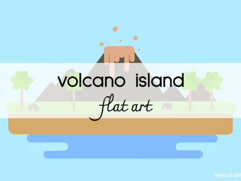 volcano island // flat art