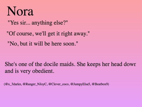Nora and Lillian callback!!