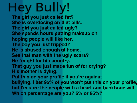 Remix this to stop bullying!!!!!!!!!!!!!!!!!!!!!!!!!!!!!!!!!PLZ!!!!!