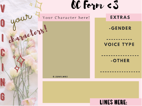 ✧ - - voicing your characters! ✿ closed