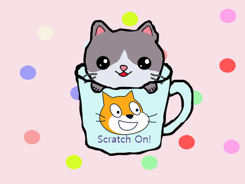 Kawaii Cat in a Mug