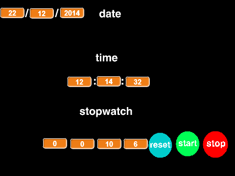 Clock! Stopwatch! Date!