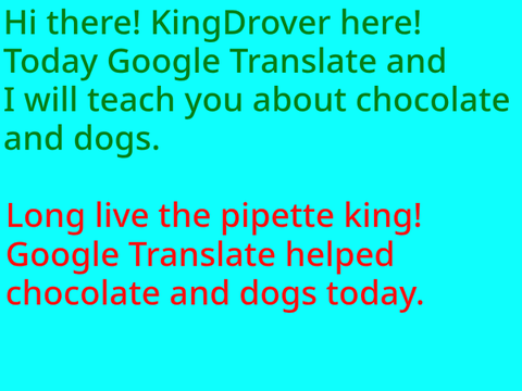 Google Translate - chocolate and dogs
