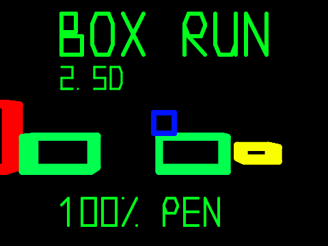 Box run, 100% pen  Redone with 2.5D effects