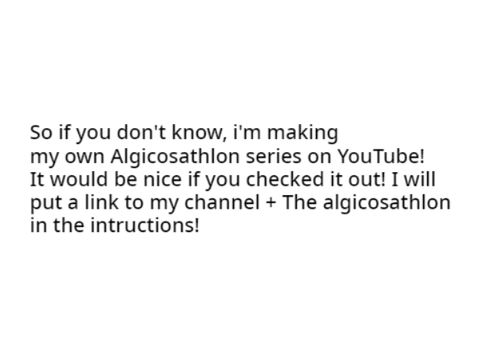 Check out my Algicosathlon on YouTube!