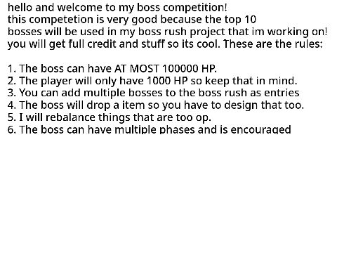BOSS RUSH COMPETITION