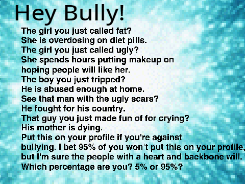 STOP BULLYING!!!!!!!!!!!!!!!