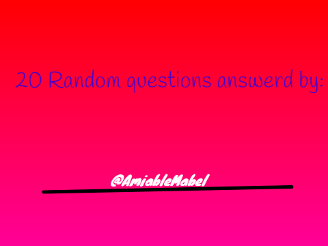 20 random questions remix
