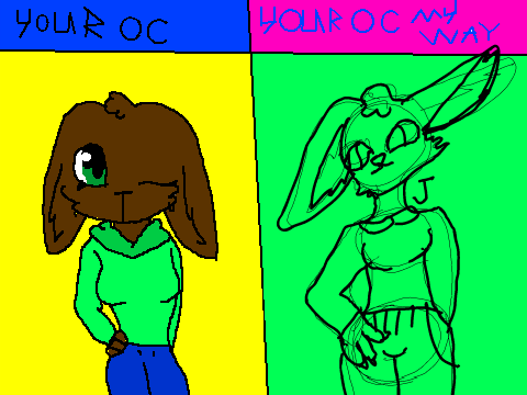draw your oc and I will draw your oc my way. remix remix