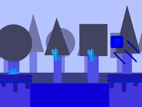 Blue forest scrolling platformer #Games #All #all