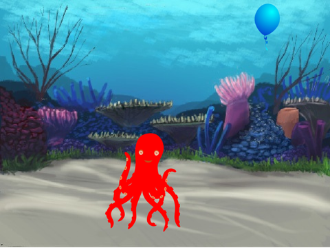 Make the balloon go to the octopus 