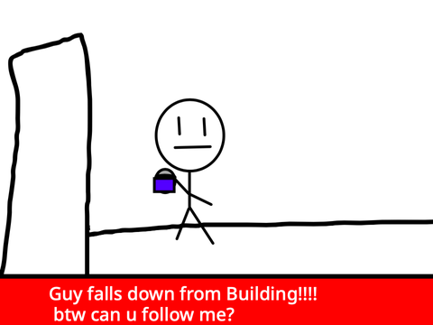 Breaking News : Guy Falls From Building Head First!