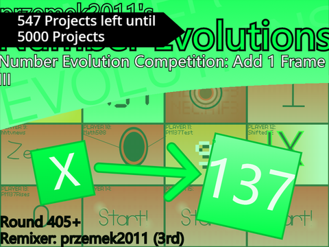Number Evolution Competition: Add 1 Frame III - Round 400+ [ Start -> 136 ] remix remix remix… remix