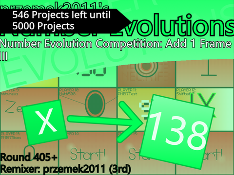 Number Evolution Competition: Add 1 Frame III - Round 400+ [ Start -> 138 ] remix