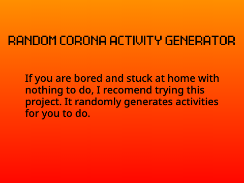 Random corona activity generator
