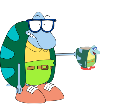 Filburt holds mug Filburt