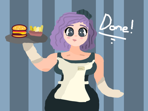 How to draw a waitress
