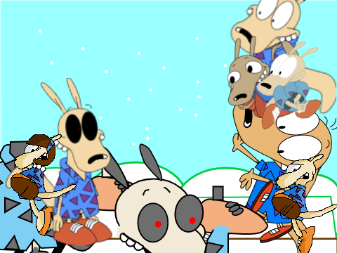 A wild female Rocko appears and attack Wallaby