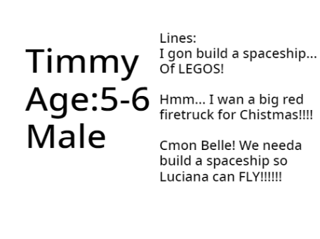~The Christmas Miracle Auditions~ timmy's lines