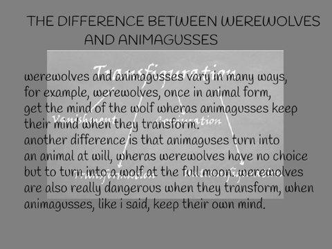 the difference between werewolves and animagusses