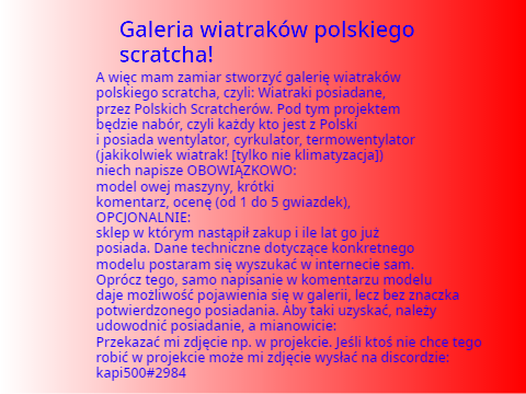 Nabór do "Galerii Wiatraków Polskiego Scratcha"