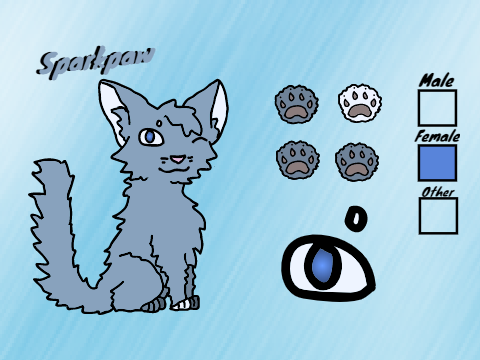 Sparkpaw ref sheet!! 