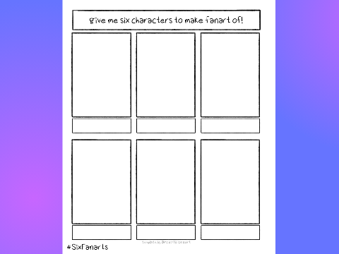 Six Fanart Challenge Suggestions