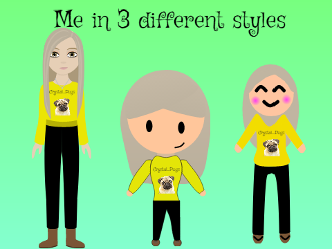 Me in 3 different styles
