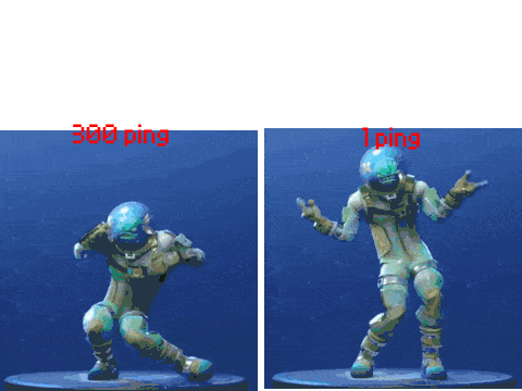 FORTNITE 300 ping VS 1 ping