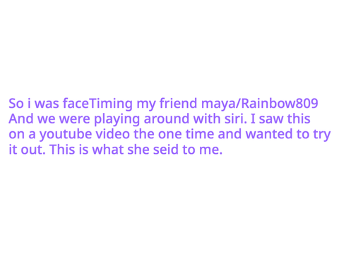 Look what siri said today